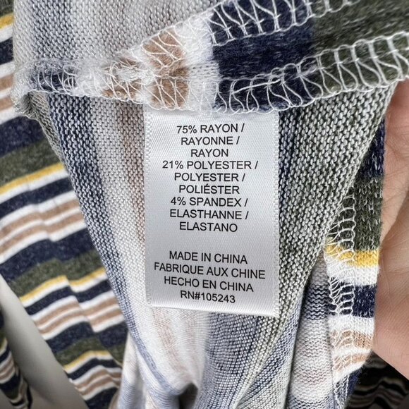 Bobaeu Striped Long-Sleeve Knit Tunic Top Lightweight Size Large NWT - Picture 3 of 5